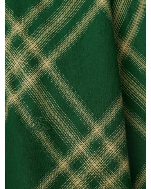 Burberry Green Check-Pattern Wool Shirt