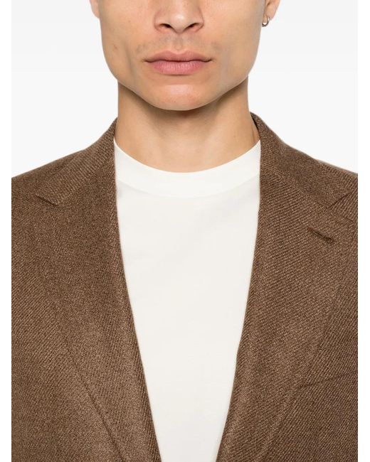 Canali Brown Single-Breasted Notched-Lapels Blazer for men