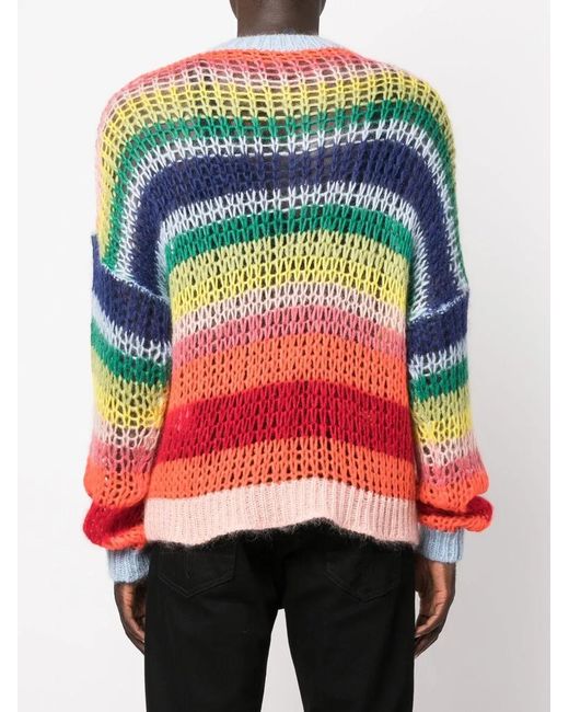 DSquared² Blue Striped Crew-Neck Jumper for men