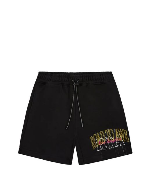 RTA Black Clyde Logo-Print Shorts for men