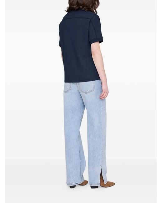 Anine Bing Blue Logo-Print T-Shirt