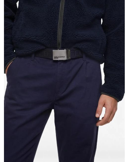 Karl Lagerfeld Blue Relaxed Chino Pants for men
