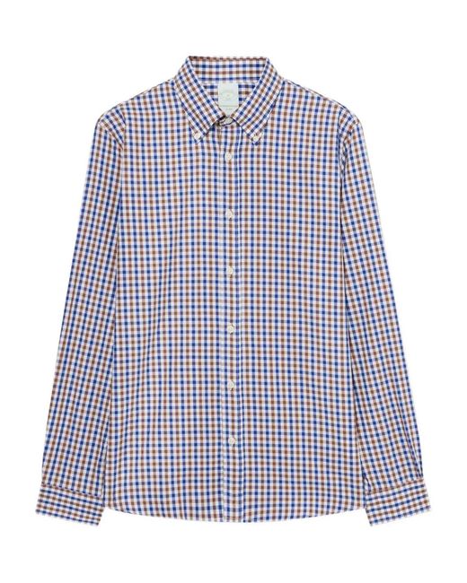 Brooks Brothers Purple Slim Fit Checked Twill Shirt With Button Down Collar for men