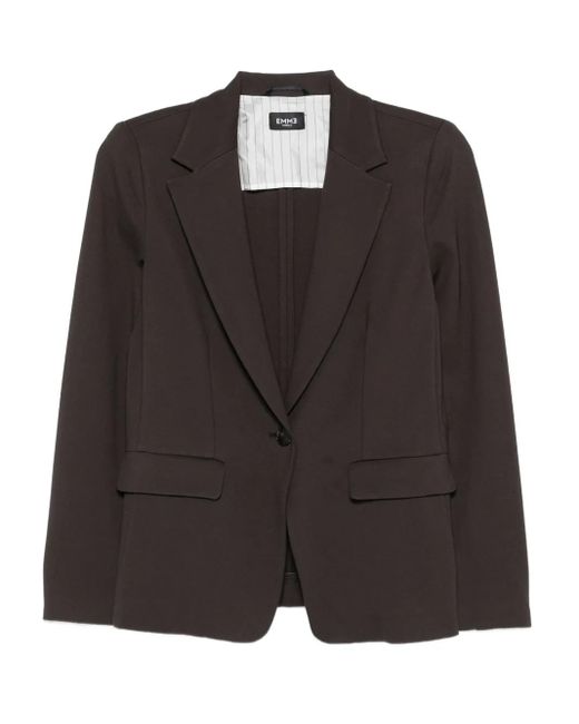 Marella Black Single-Button Notched-Lapel Blazer