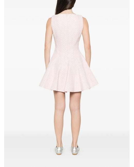 Maje Pink Short Flared Tweed Dress