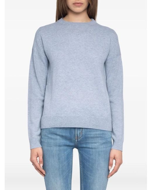 Zadig & Voltaire Blue Heart-Patch Cashmere Sweater