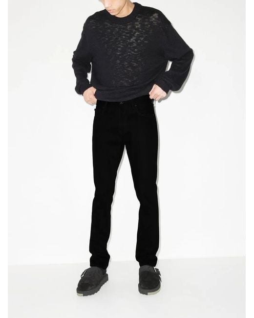 Off-White c/o Virgil Abloh Black Diag-Stripe Straight Leg Jeans for men