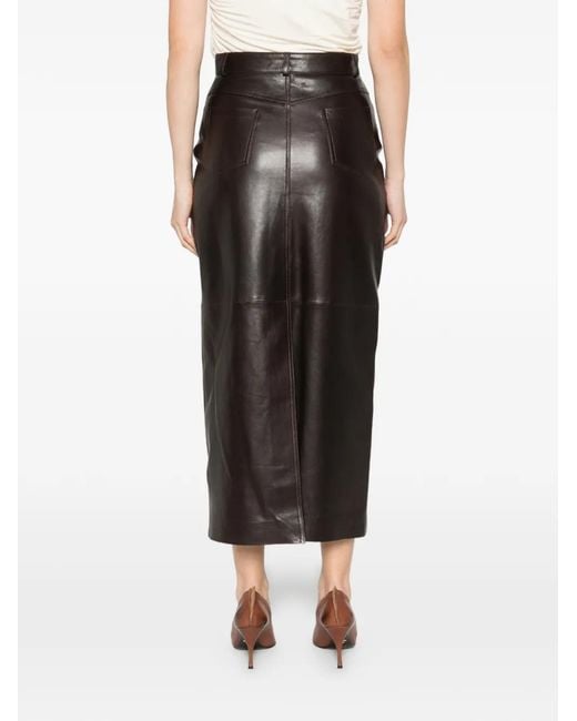 Nour Hammour Black Ghalia Pocket Pencil Midi Skirt