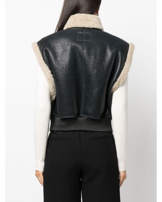 Isabel Marant Black Aviel Leather And Shearling Vest