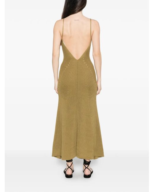 Erika Cavallini Semi Couture White V-Neck Embellished Dress