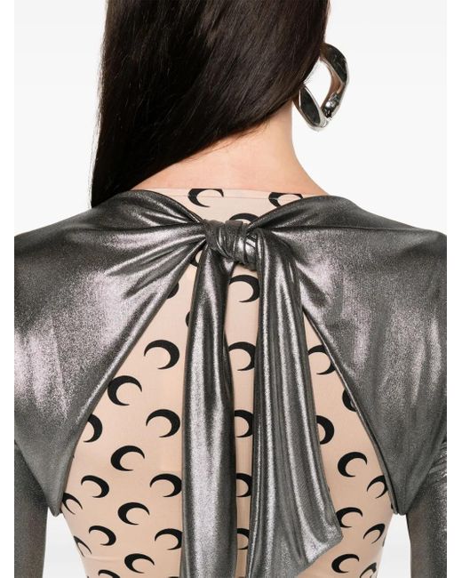 MARINE SERRE Black Crescent Moon-Print Panneled T-Shirt