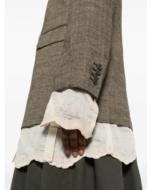 Blazer Drip Oversize Con Ribete De Encaje Our Legacy de color Gray