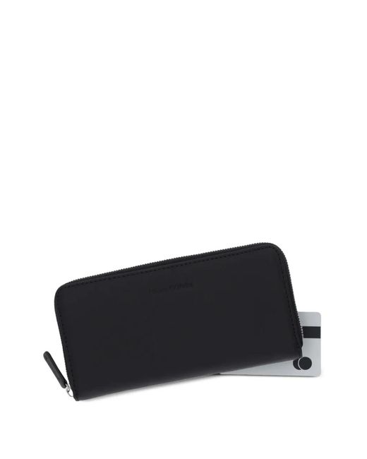 Marc O' Polo Black Logo-Debossed Zip-Around Wallet