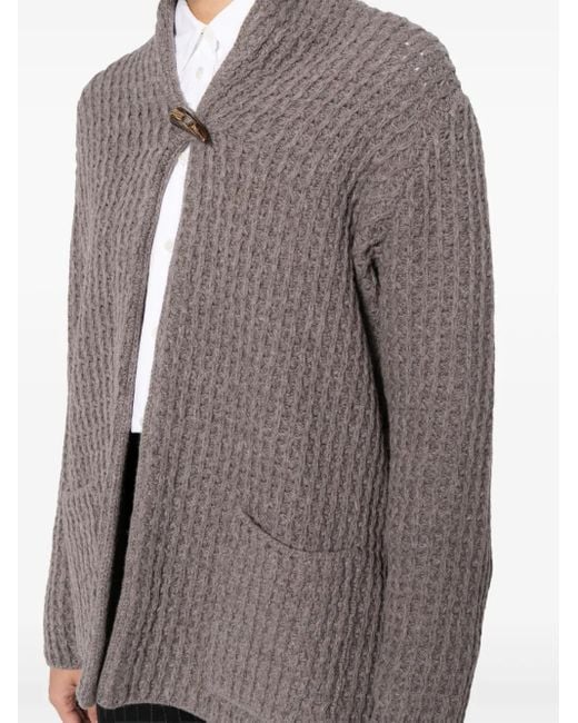 Forme D'expression Brown Chunky-Knit Virgin Wool Cardigan