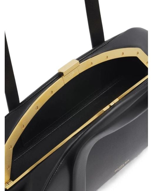 Mugler Black Lua Leather Shoulder Bag