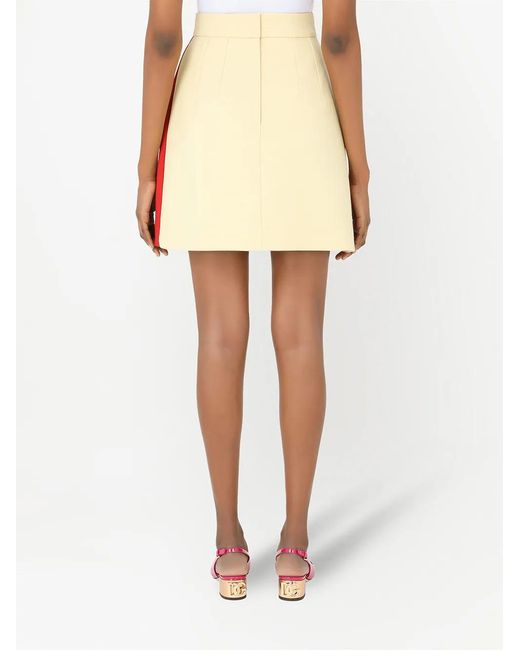 Dolce & Gabbana Pink Colour-block High-waisted Skirt