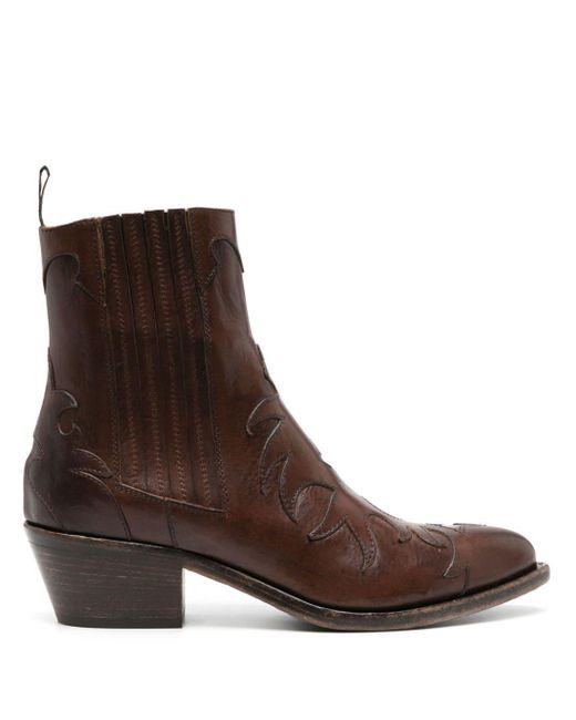 Sartore Brown 45mm Panelled Leather Boots