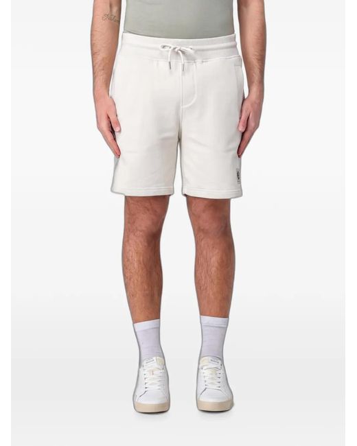 Belstaff White Logo-Patch Drawstring Shorts for men