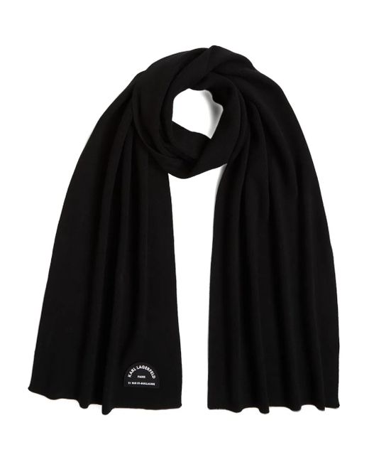 Karl Lagerfeld ロゴパッチ スカーフ Black