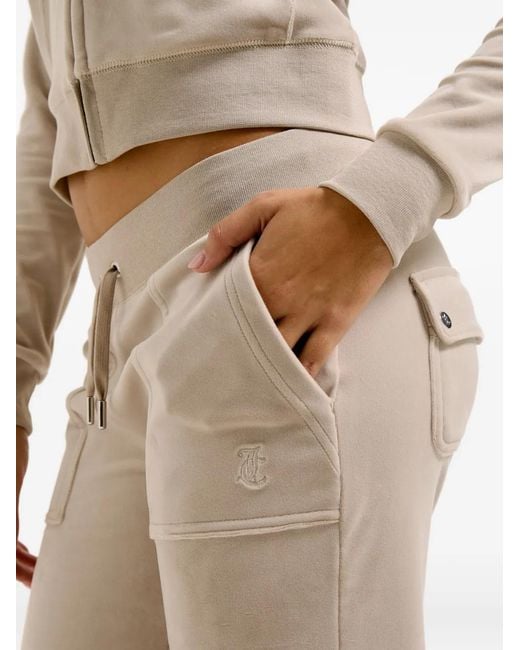 Juicy Couture Natural Velour Flared Track Pants
