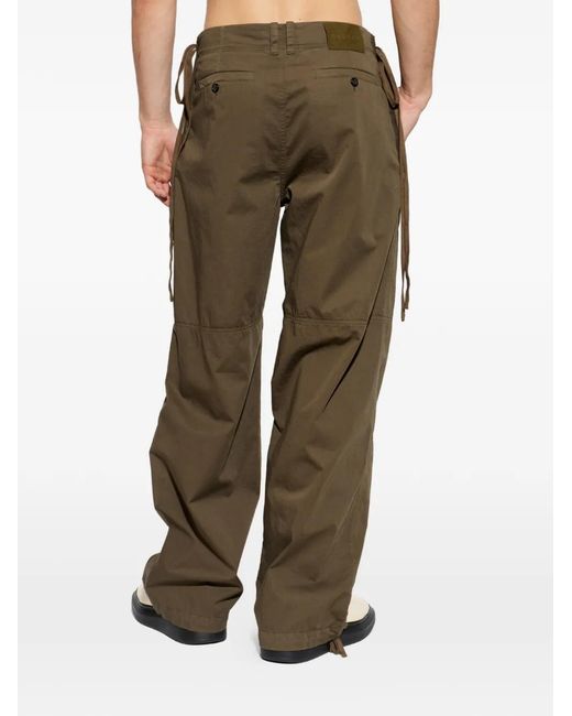 McQueen Green Lace-Up Drawstring Trousers for men