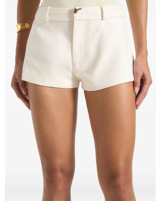 Manière De Voir White Elle Tailored Mini Shorts