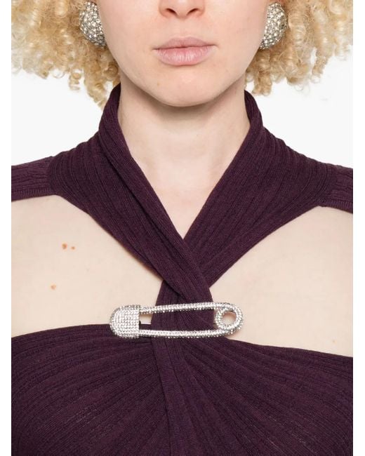 Vestido largo con detalle de imperdible GIUSEPPE DI MORABITO de color Purple