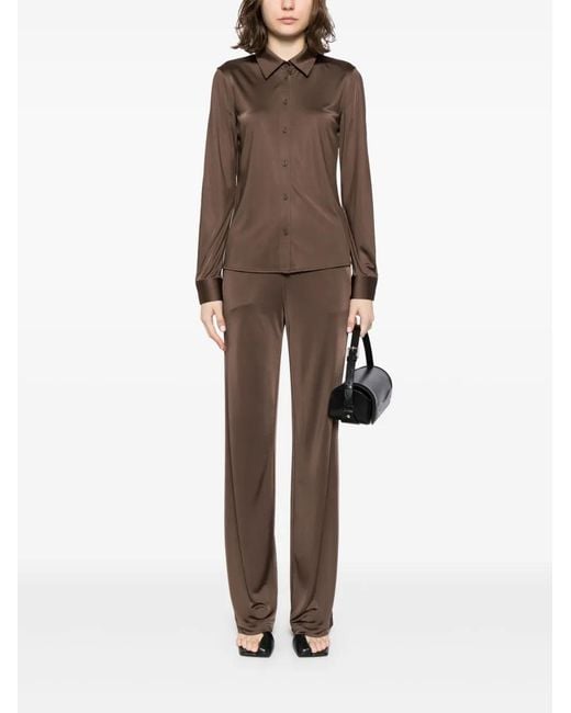 Helmut Lang Brown Button-Up Shirt