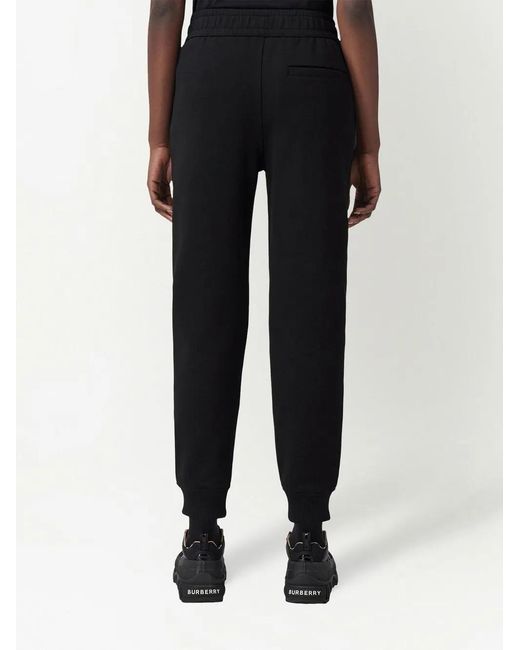 Burberry Black Logo-Print Cotton Track Pants
