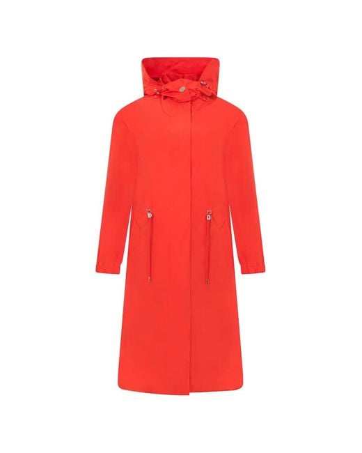 Moorer Red Hooded Drawstring Parka