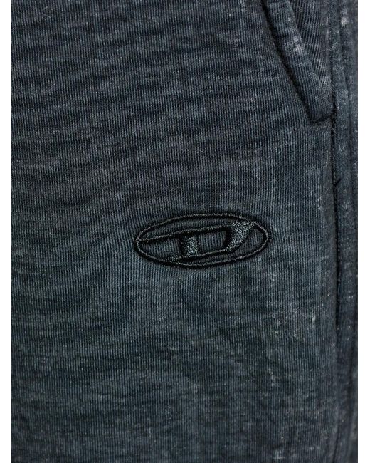 DIESEL Gray Elasticated Logo Trousers for men