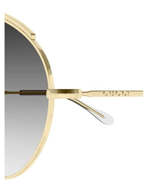 Gucci Metallic Pilot-Frame Sunglasses
