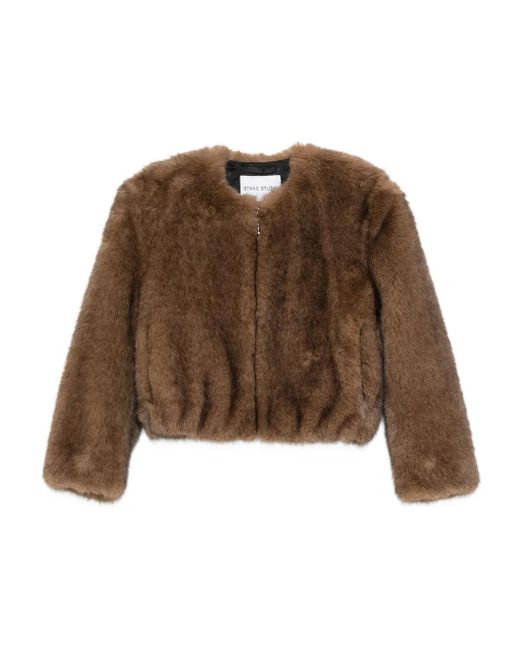 Stand Studio Brown Zip-Up Jacket