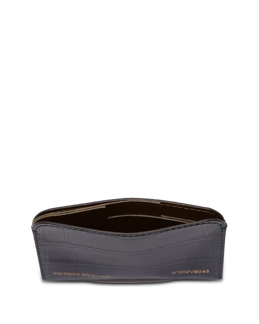 Victoria Beckham Black Crocodile-Embossed Cardholder