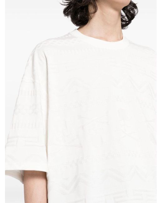 Mastermind Japan White Logo-jacquard Cotton T-shirt for men