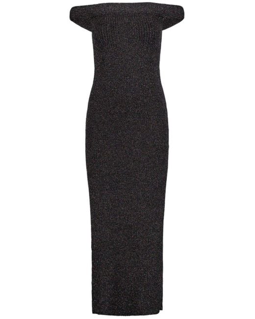 Totême  Black Off-shoulder Knitted Dress