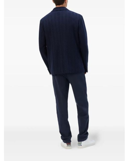 Missoni Blue Herringbone Blazer for men