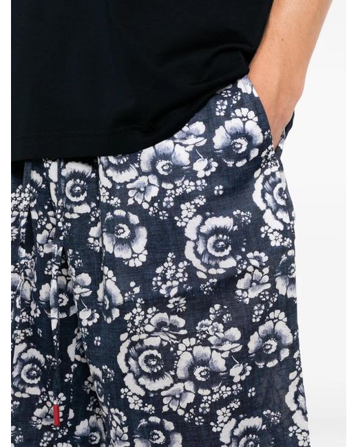 Short À Fleurs Kiton pour homme en coloris Blue