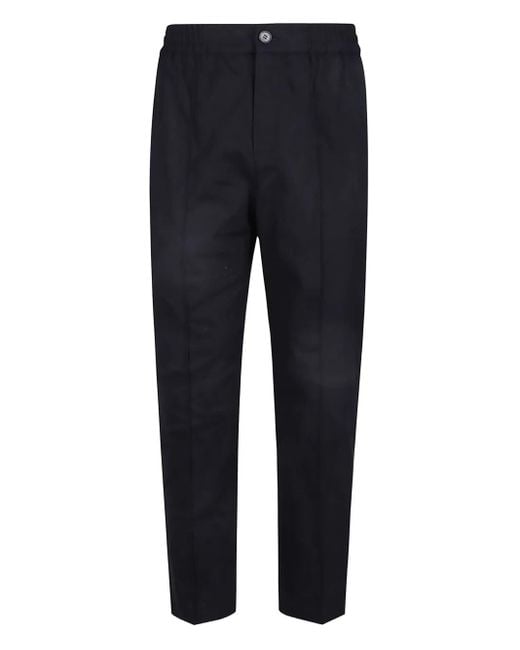 A.P.C. Blue Elastic-Waist Cotton Trousers for men