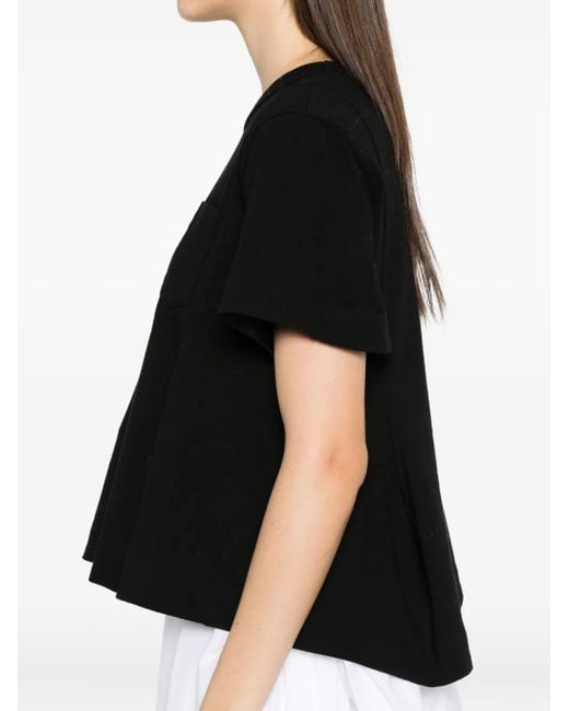 T-Shirt À Volants Sacai en coloris Black