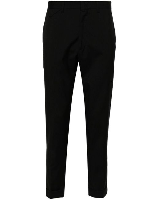 Low Brand Black Tailored-cut Virgin-wool Trousers for men