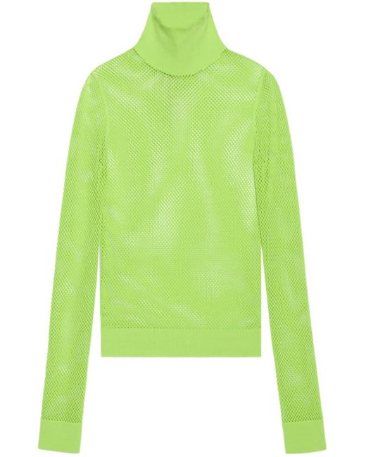 Jersey de malla con cuello vuelto Balenciaga de color Green