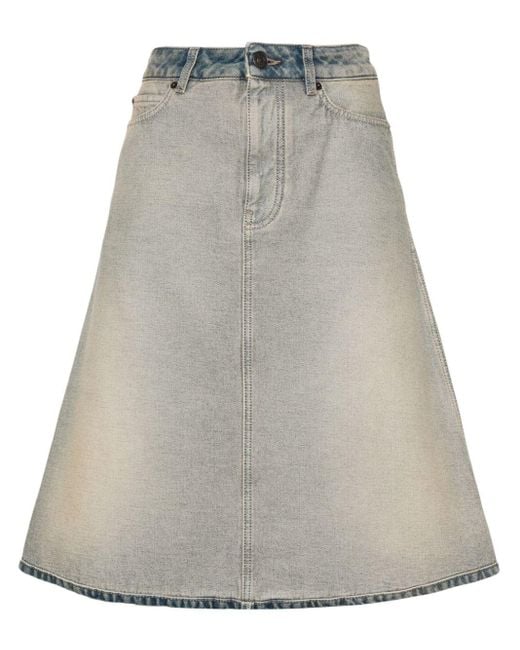 Balenciaga Gray Denim Short Skirt