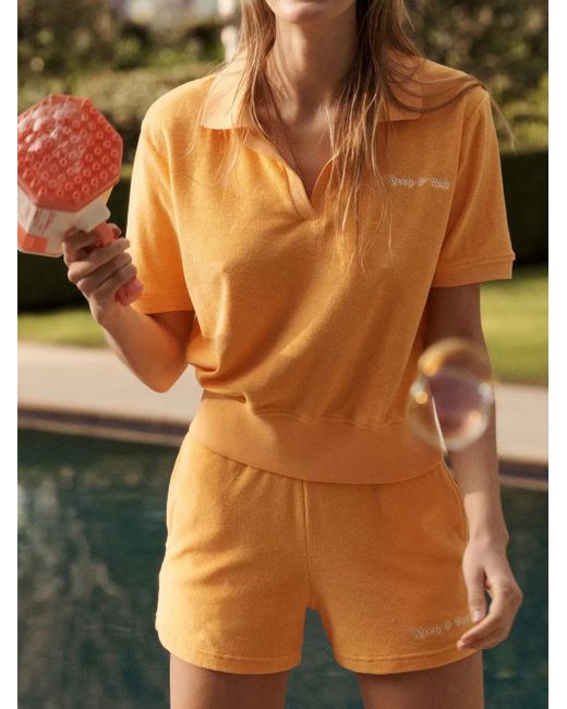 Sporty & Rich Yellow Polo Ny Tennis Club En Effet Éponge