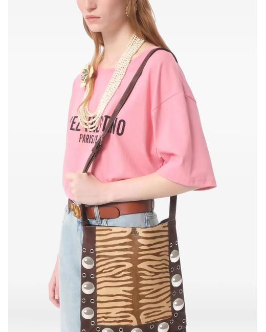 Valentino Garavani Pink Logo-Print T-Shirt