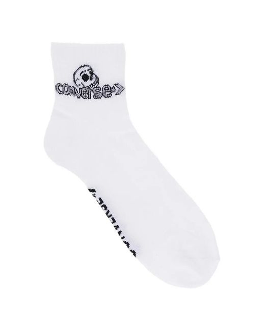 Converse White Embroidered Logo-Patch Socks for men