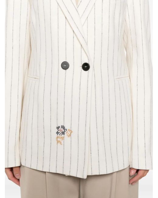 Forte_forte White Veste À Rayures