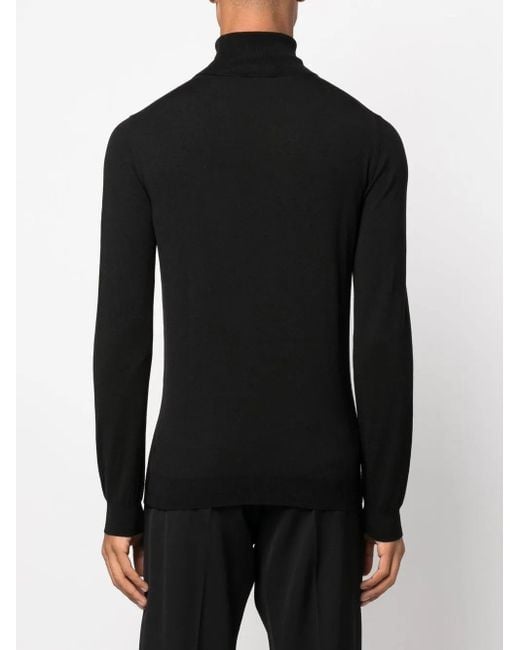 Zanone Black Roll Neck Jumper for men