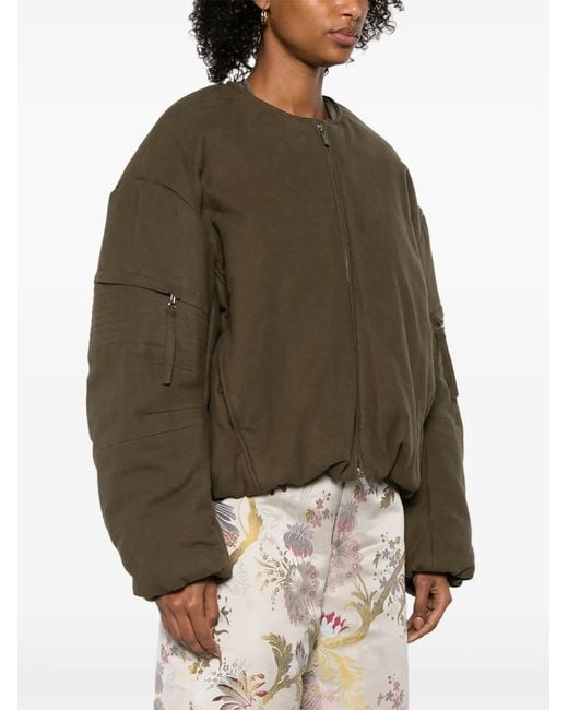 Helmut Lang Green Cocoon Bomber Jacket
