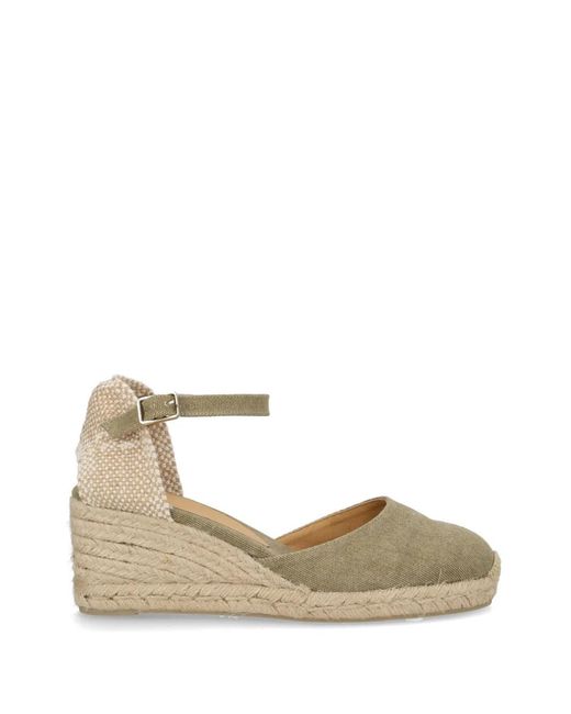 Castaner Metallic Carol Ankle-Strap Heeled Espadrilles